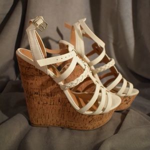 White Wedge Gladiator Sandals